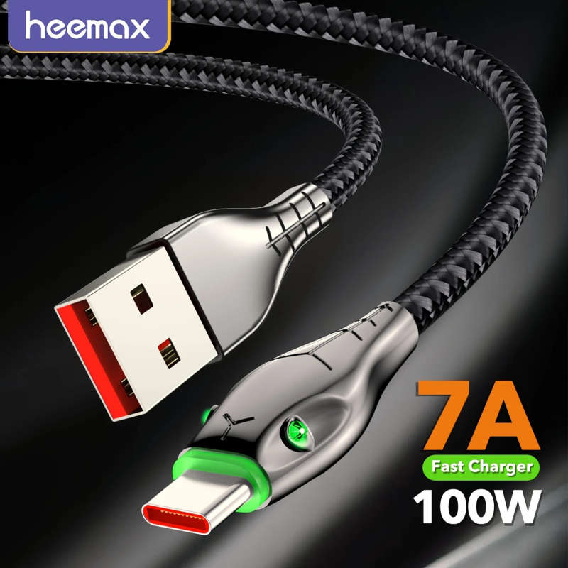 1pc 300cm 7A USB A To Type C Cable 100W Max For Honor 50Pro 66W Max Super Fast Charging AFC Fast