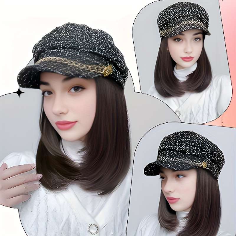 1Pc Dark Brown 25.4cm Fashion Design Wig