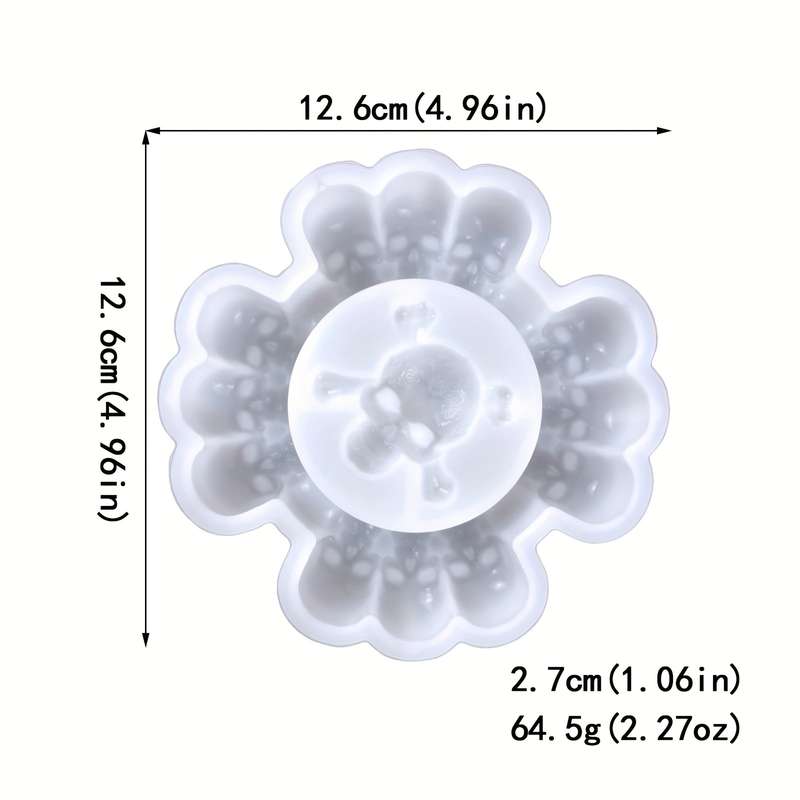 1pc Spooky Human Skull Ashtray Silicone Mold For Scary Halloween Decorations And Decorative Sku