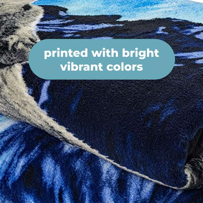 1ps Blanket Color Howling Wolf size 30inX40