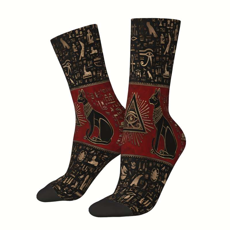 1 Pair One Size Red Eye Of Horus Socks