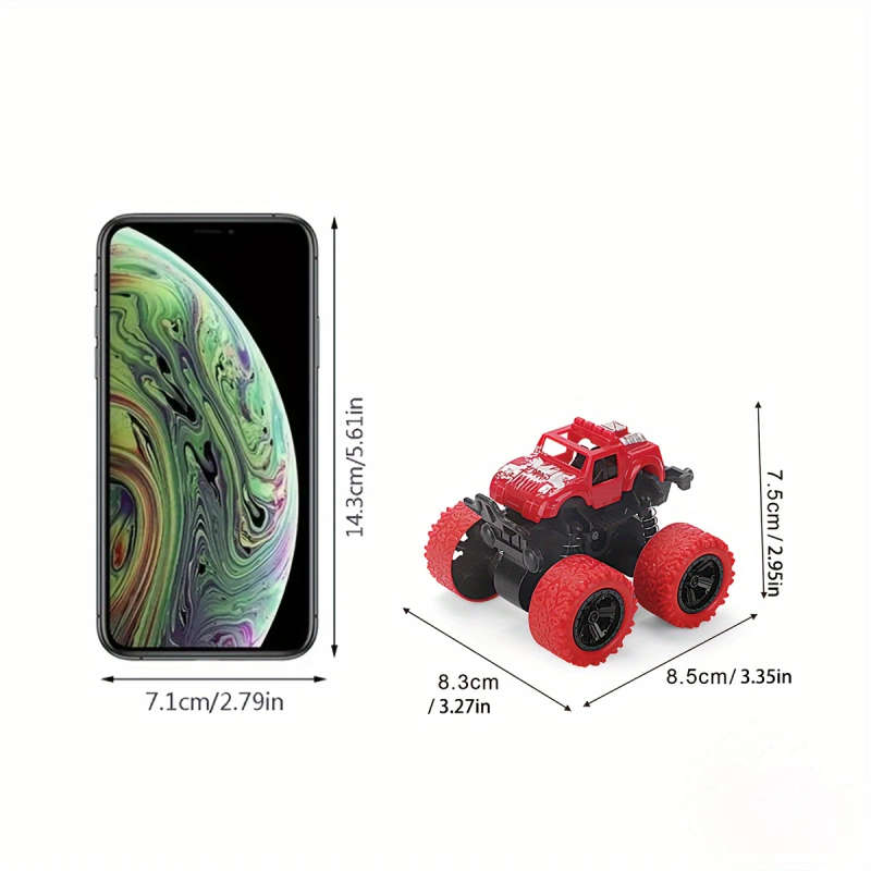 1pc Four-Wheel Drive Two-Way Inertial Off-Road Stunt Car Can Rotate with 360° Stunt As Halloween