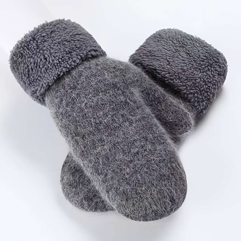 1 Pair Khaki Warm Gloves