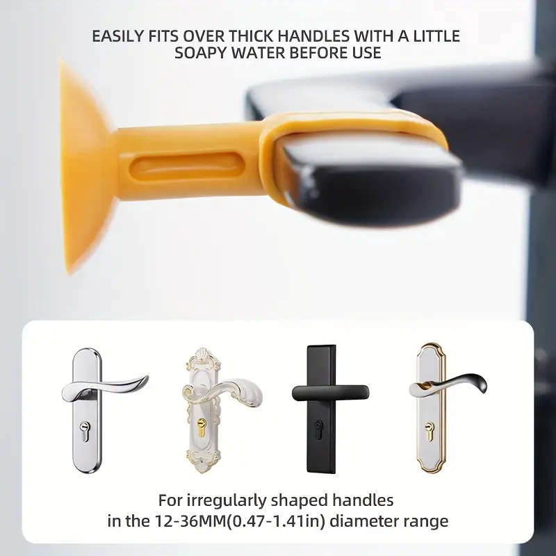 4pcs Anti-Collision Silicone Door Stopper with Suction Cups and Anti-Slip Door Knobs Protects Your D