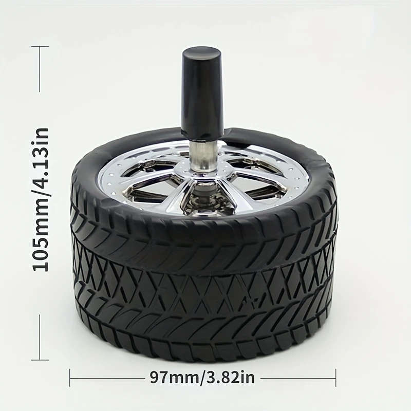 1pc Outdoor Cigarette Ashtray With Swivel Lid Tire Style Ashtray Windproof Swivel Smokeless Ashtray