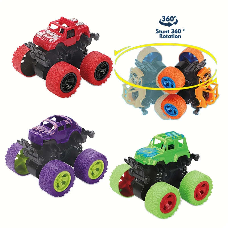 1pc Four-Wheel Drive Two-Way Inertial Off-Road Stunt Car Can Rotate with 360° Stunt As Halloween