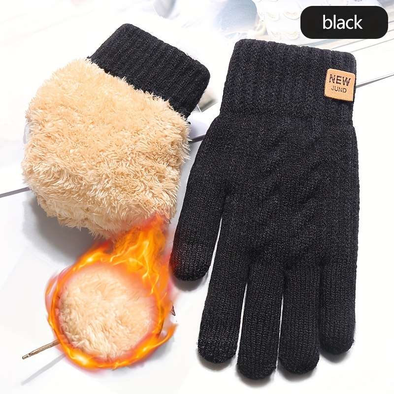 1 Pair One Size Items Double Thickened Navy Warm Gloves