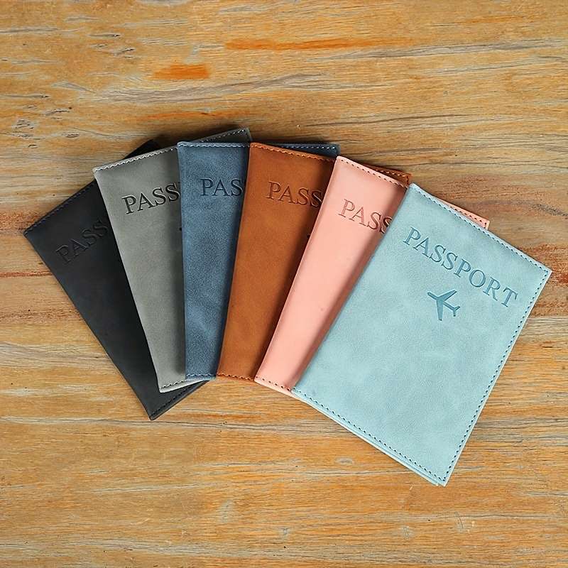 1pc PU Simple Passport Holder Passport Protection Case Travel Passport ID Credit Card Cover Holder