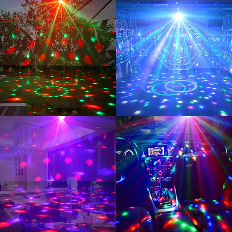 1pc Voice-Controlled RGB Disco Ball Light with Remote 7 Modes USB Powered Color-Changing LED for Hom