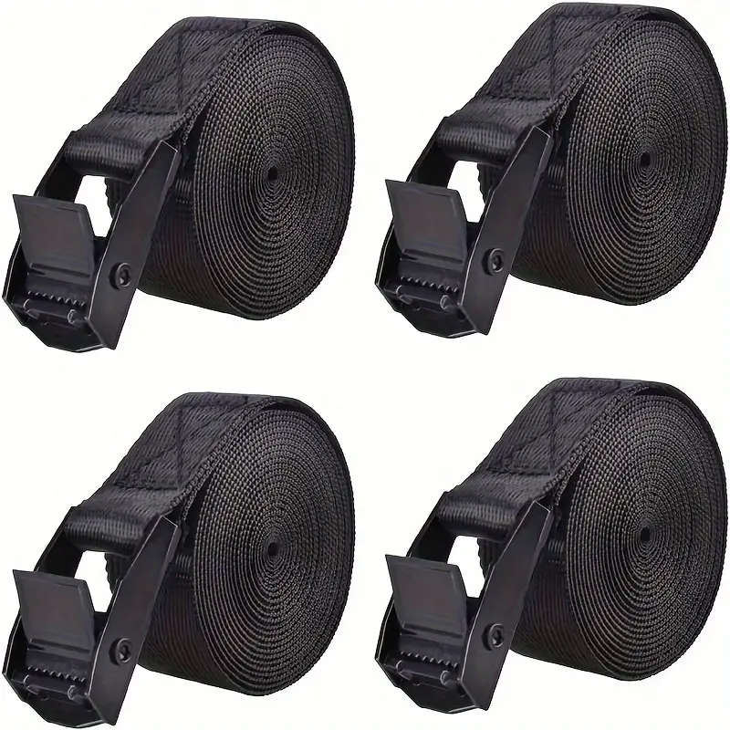 4-Piece Heavy Duty Ratchet Buckle Tie-Down Straps