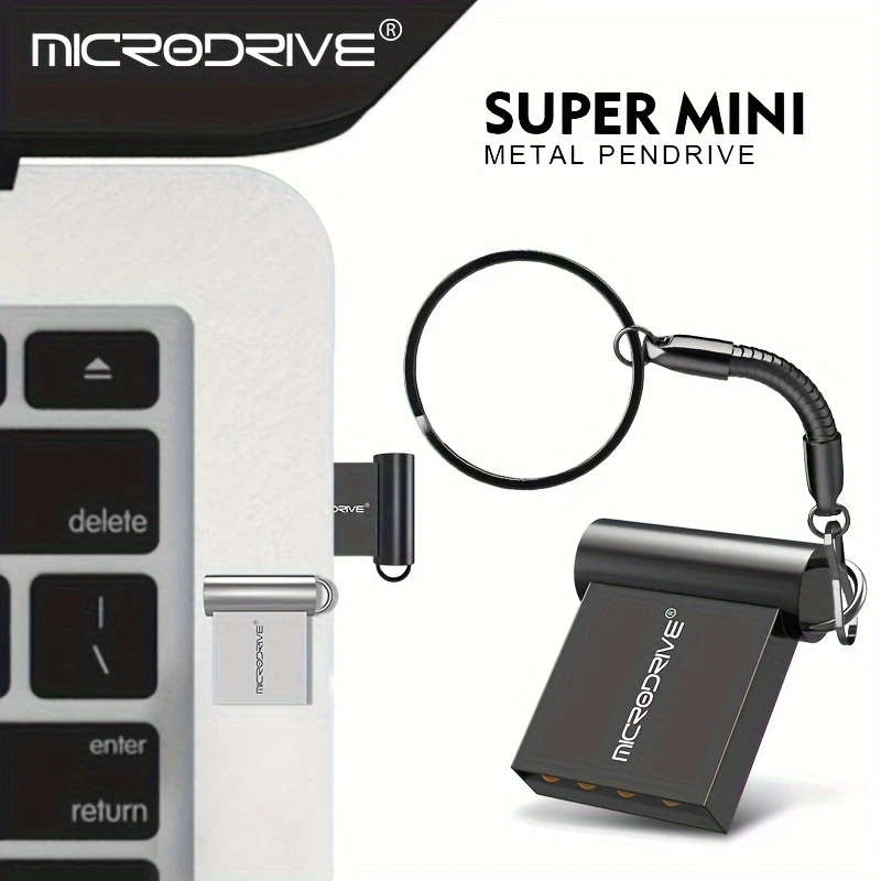 1pc Metal Mini USB 2.0 Flash Drives 64GB Perfect For Matching With Hanging Cords Keyrings