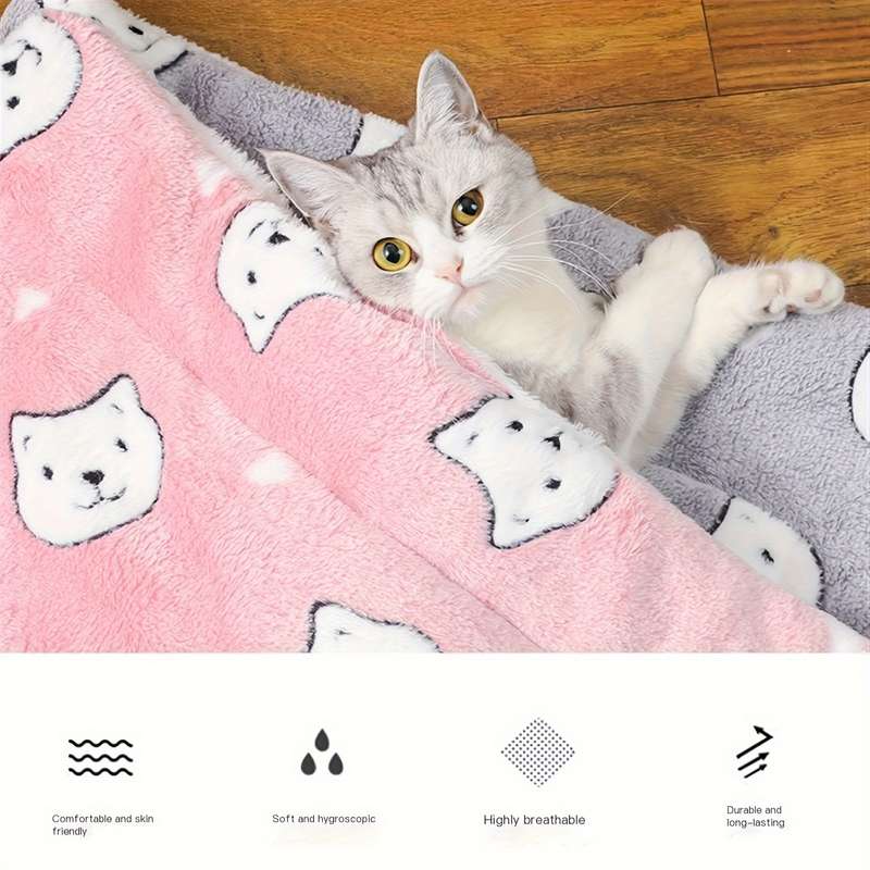 1PC Pet Mat Pink White