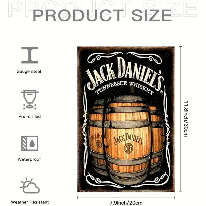 1pc Vintage Whiskey Barrels Metal Tin sign Vintage Alcohol Signs Poster Basement Bar Decor Vintage M
