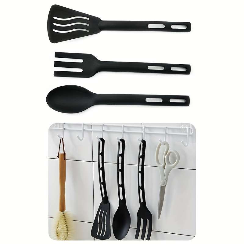 3pcs set Integrated Nylon Kitchenware Three Piece Set Kitchen Cooking Non Stick Pot Spatula