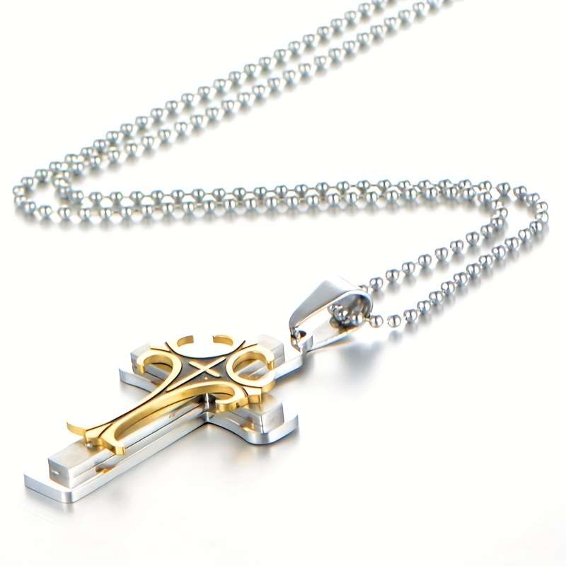 1 Piece Golden Add Steel Color Jesus Theme Pendant