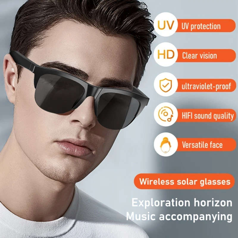 1Pc Intelligent Wireless V5.3 Glasses Multifunctional Glasses Wireless Calling Music Outdoor Sports