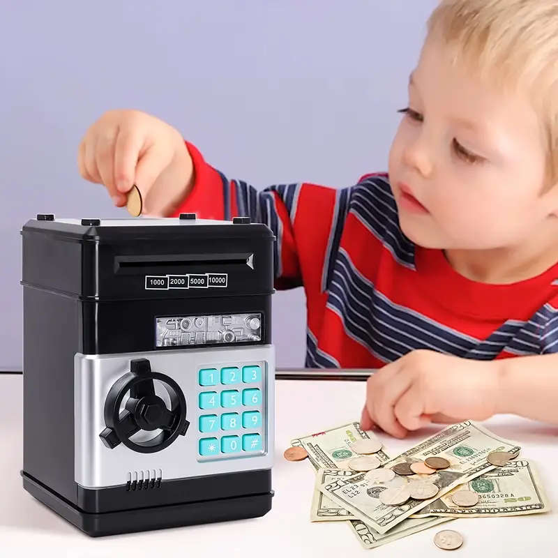 Electronic Coin Bank with Password Protection ABS Material ATM Savings Jar