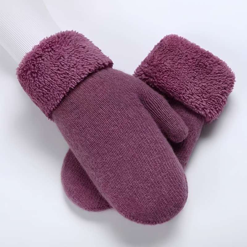 1 Pair Khaki Warm Gloves