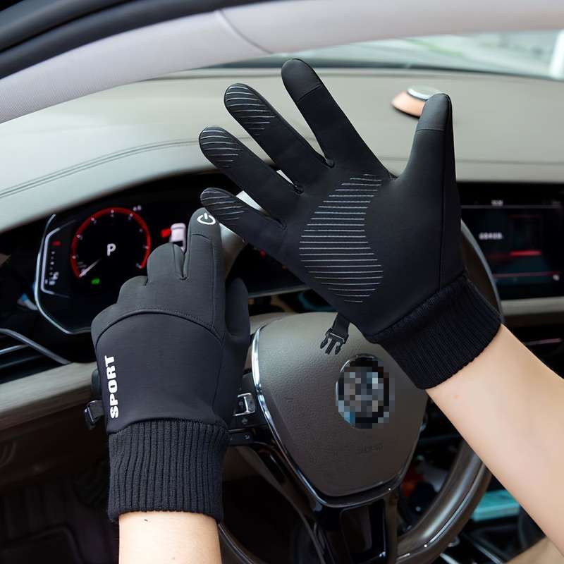 1 Pair Dark Gray Warm Gloves