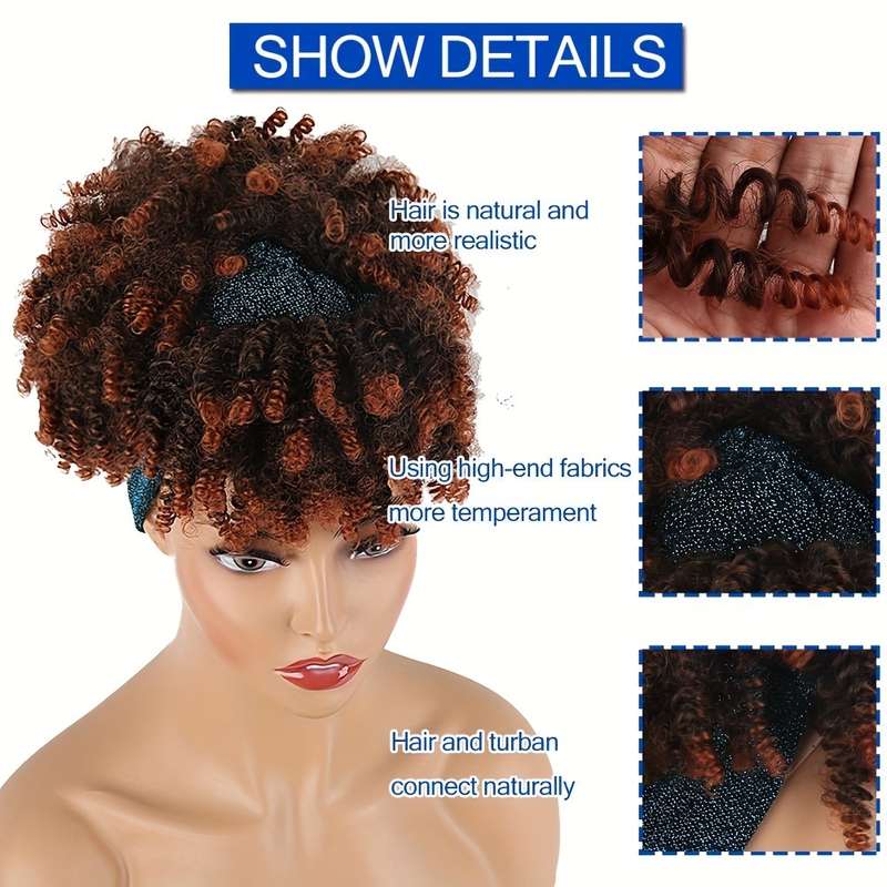 1Pc Black And Yellow Gradient Color 15.24cm Fashion Design Wig