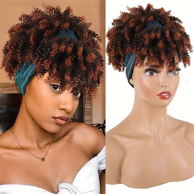 1Pc Black And Yellow Gradient Color 15.24cm Fashion Design Wig