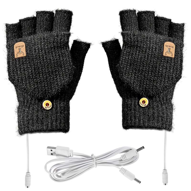 1 Pair Grey Warm Gloves