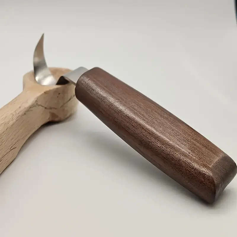 8pcs Walnut Wood Chrome Vanadium Steel Knife Set Includes Carving Wood Shaping Spoon Carving Tools i