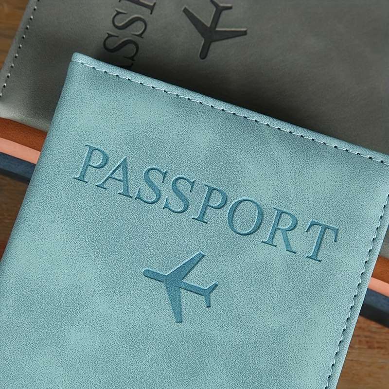 1pc PU Simple Passport Holder Passport Protection Case Travel Passport ID Credit Card Cover Holder
