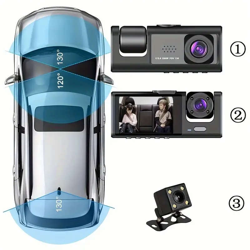 1080P Car 3 in 1 Dash Cam