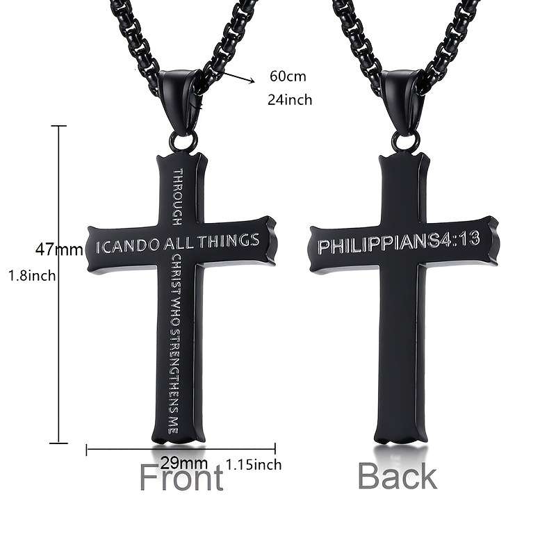 1 Piece Golden Add Blackx2 Jesus Theme Pendant