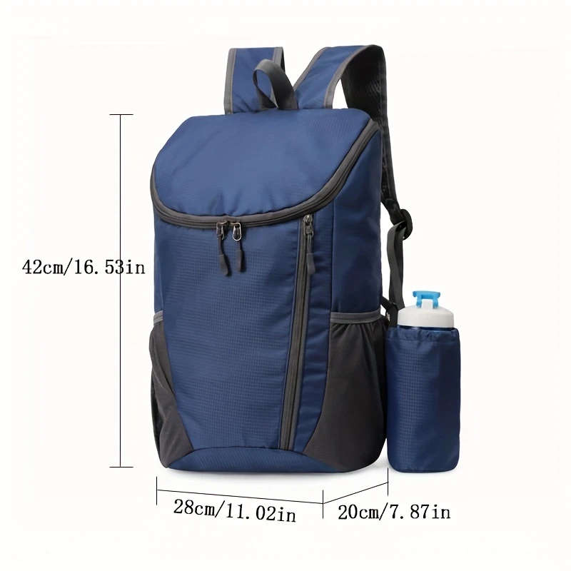 1pc Ultra-Light Foldable Outdoor Backpack Waterproof Nylon Travel Hiking Gear with Multiple Compartm