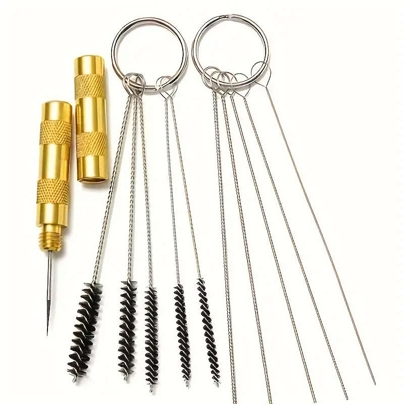 3pcs Pneumatic Spray Gun Nozzle Cleaning and Maintenance Tool Kit Stainless Steel Needle and Brush K