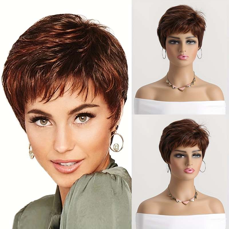 1Pc Mixed Brown 25.4cm Fashion Design Wig