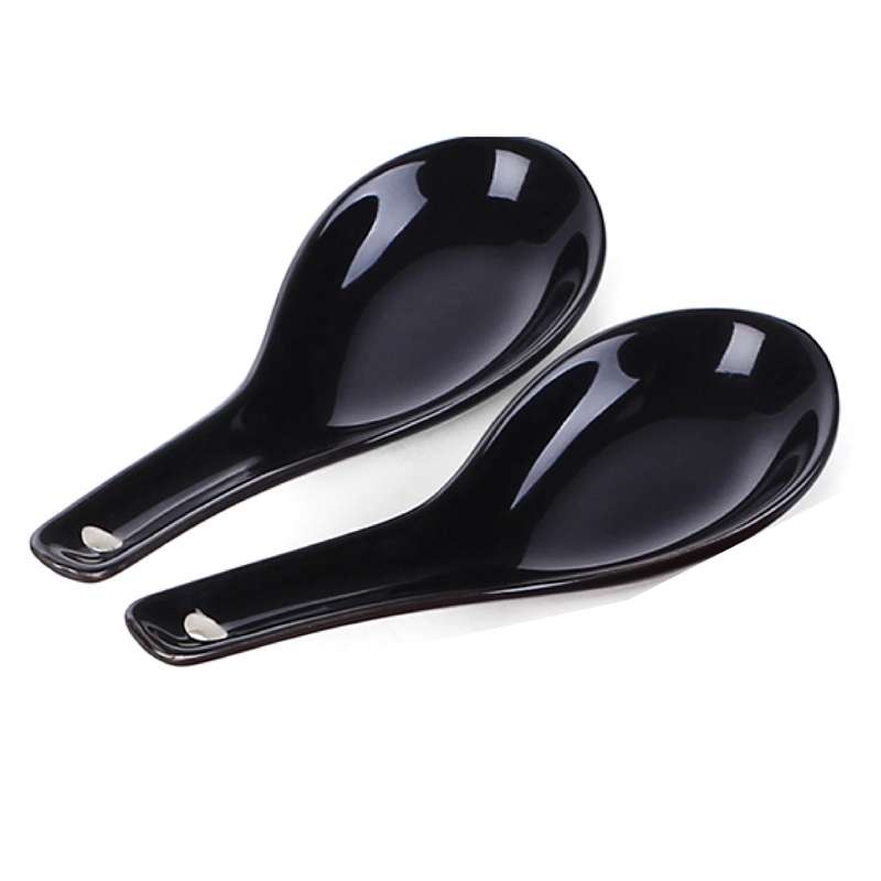 6pcs Ceramic Soup Spoons Set Multipurpose White Dessert Spoons for Vietnamese Pho Miso Wont