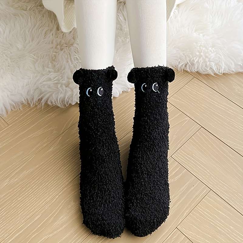1Pairs Sock Cat Black Pair  One Size