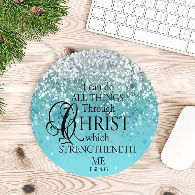 1pc English Quotes Gaming Mouse Pad Stylish Design Round Mousepad Non-slip Rubber M
