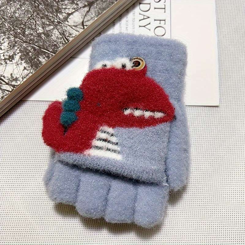 1 Pair Grey One Size Warm Gloves