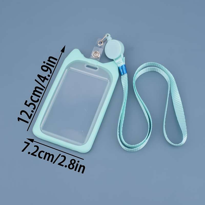 1pc 1 Cat Ear Card Holder Fashion Multi-purpose Student ID Adult Employee Bus Card Work Certificat