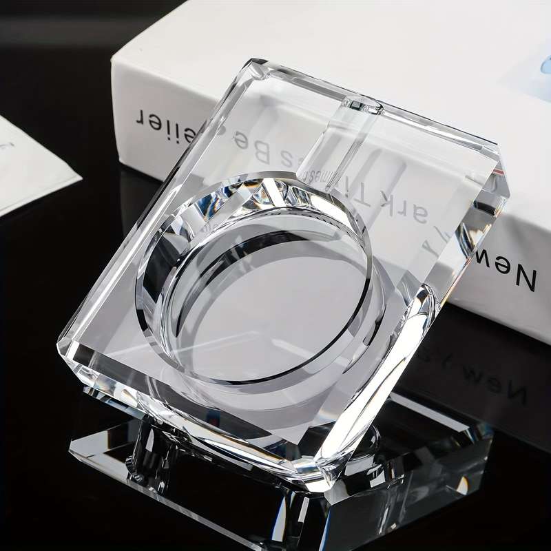 1pc Crystal Ashtray Personality Fashion Colorful Creative Advertising Promotional Glass Ashtray