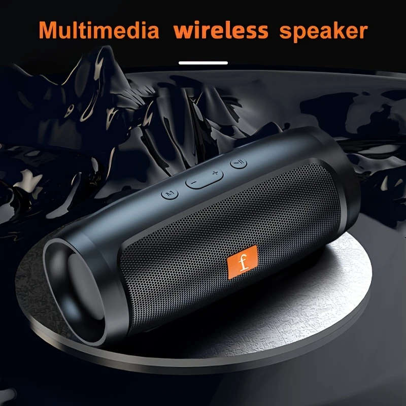 1pc Wireless Speaker Dual Channel Subwoofer Loud Surround Home Convenient Car Black
