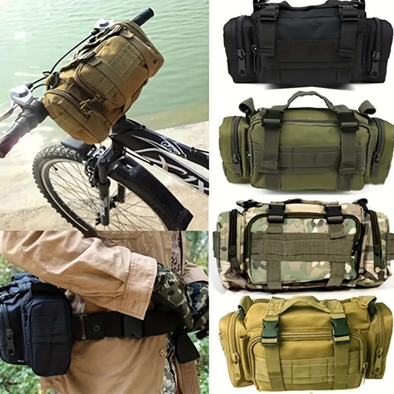 1pc Nylon Crossbody Bag for Outdoor Activities Fishing Hiking Camping Shoulder Pouch with Adjustable