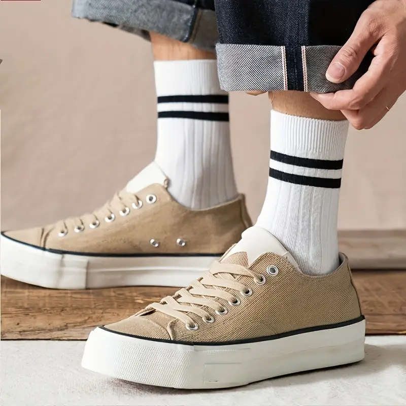 6 Pairs Of Men's Autumn And Winter Thickened Trendy Socks Breathable Comfy Casual Unisex Socks For M