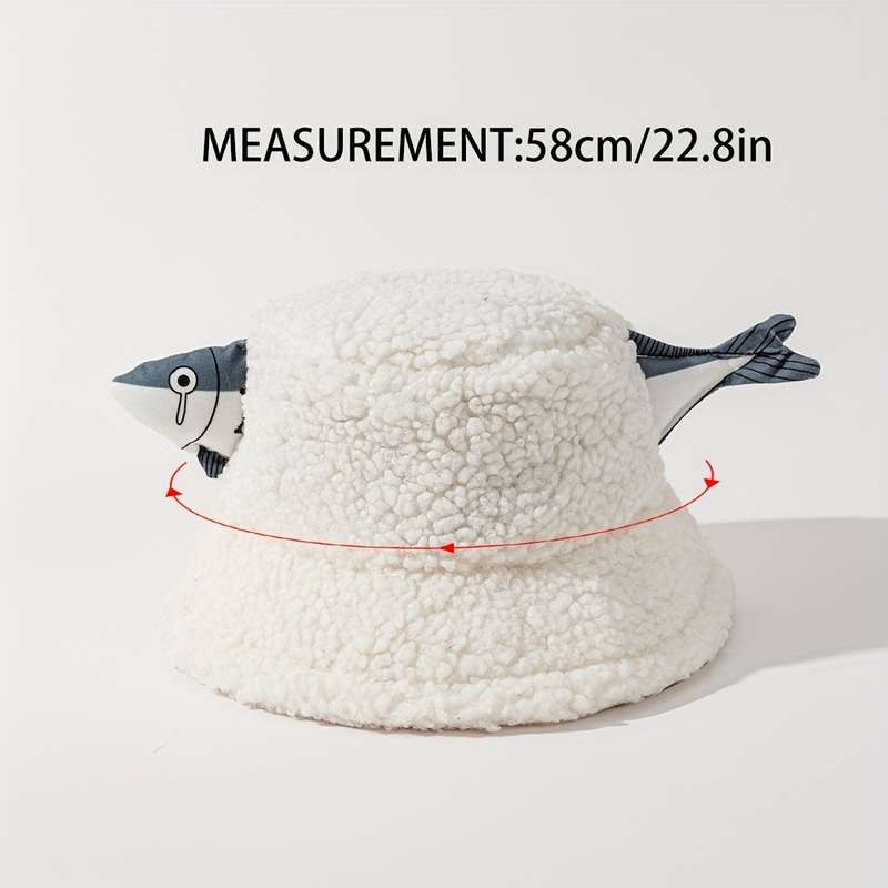 1pc Unisex Fisherman Bucket Hat 100% Polyester Plush Street Style Warm Breathable Outdoor Tr