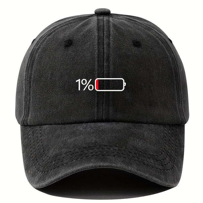 1pc Unisex Sunshade Breathable Baseball Cap With Battery Pattern For Outdoor Sport gift For Me