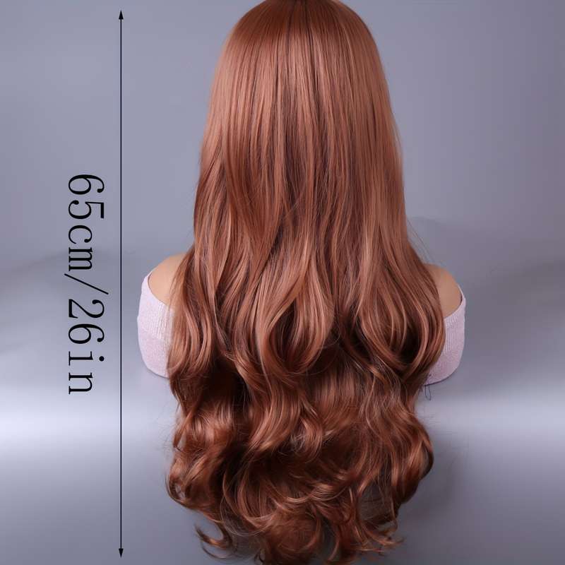 1Pc Coffee Color 66.04cm Fashion Design Wig