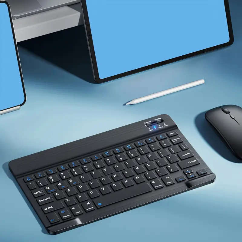 1pc Ergonomic Wireless Keyboard for Tablets and Smartphones Wireless Connectivity USB Type-C Chargin