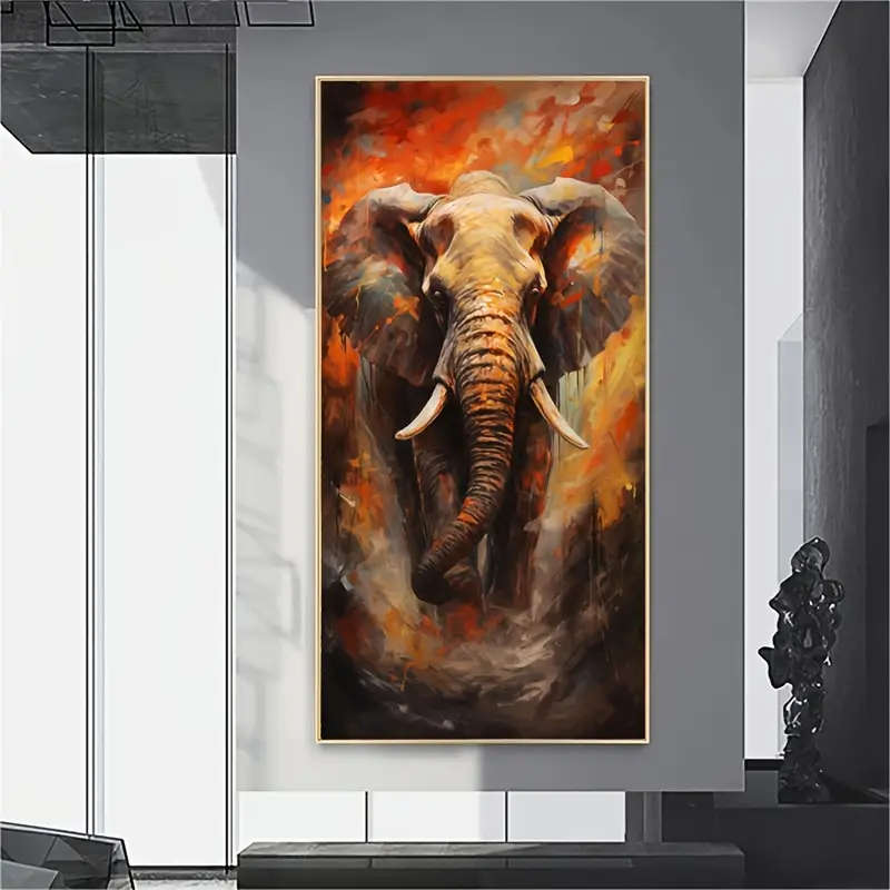 1pc Abstract Elephant Canvas Wall Art Modern Colorful Animal Pictures Print On Canvas Wildlife Artwo