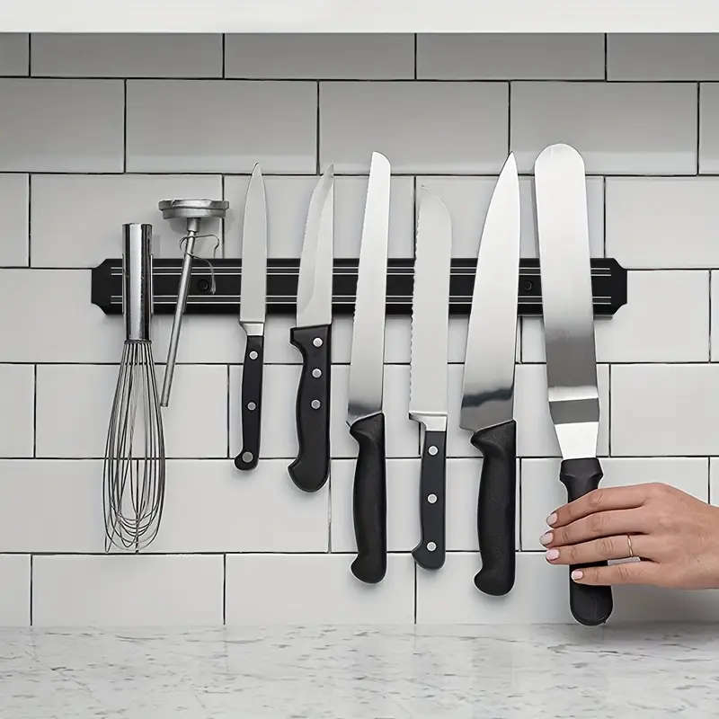 1pc Powerful Magnetic Knife Holder for Wall Space-Saving Secure Easy Access Adds Style Safety to You