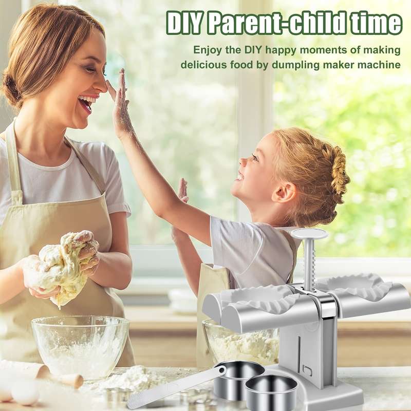 1pc Herobaby Automatic Double Head Dumpling Maker With Stuffing Scoop 2 Noodle Cutters And 8.