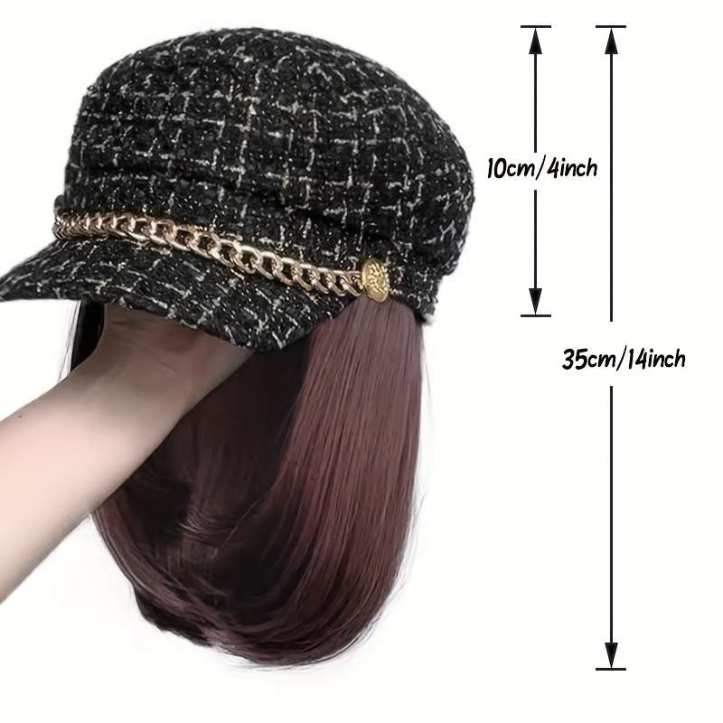 1Pc Dark Brown 25.4cm Fashion Design Wig